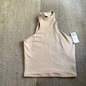 NWT - Minimalist Cream Crop With Wrapped Top